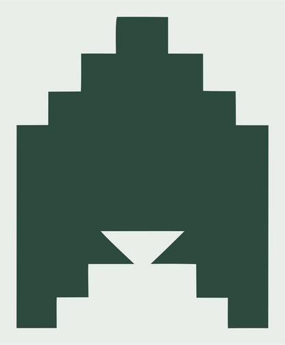 Pixel Crown Stepped Emblem #e8efe9/#2d4a3e