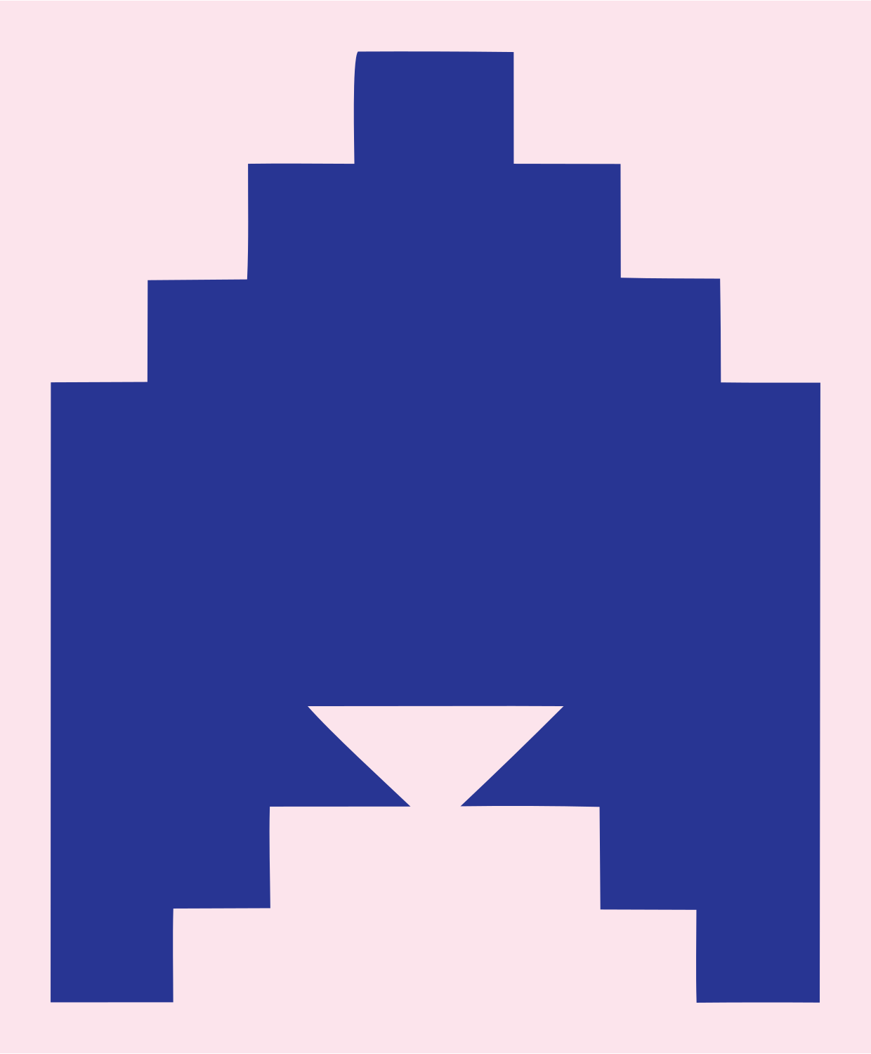 Pixel Crown Stepped Emblem #fce4ec/#283593
