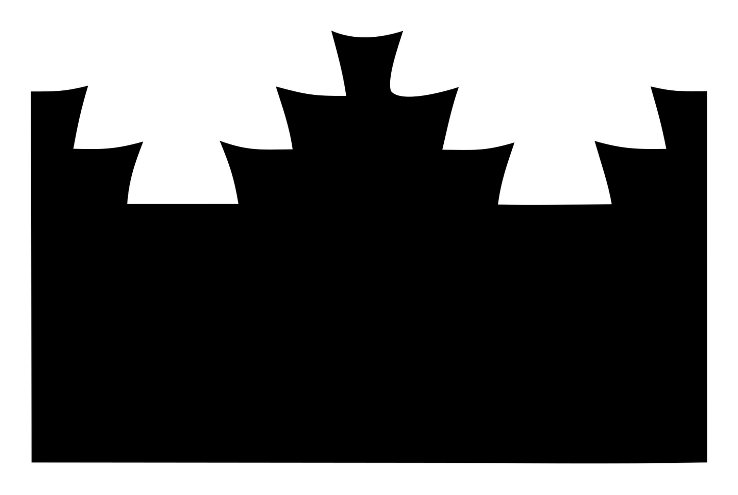 Chunky Battlement Crown Logo #ffffff/#000000