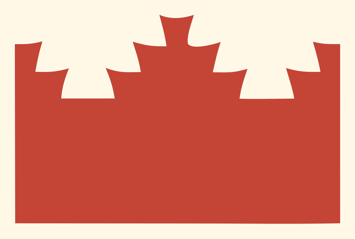 Chunky Battlement Crown Logo #fff8e7/#c44536