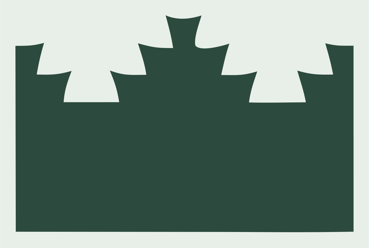 Chunky Battlement Crown Logo #e8efe9/#2d4a3e