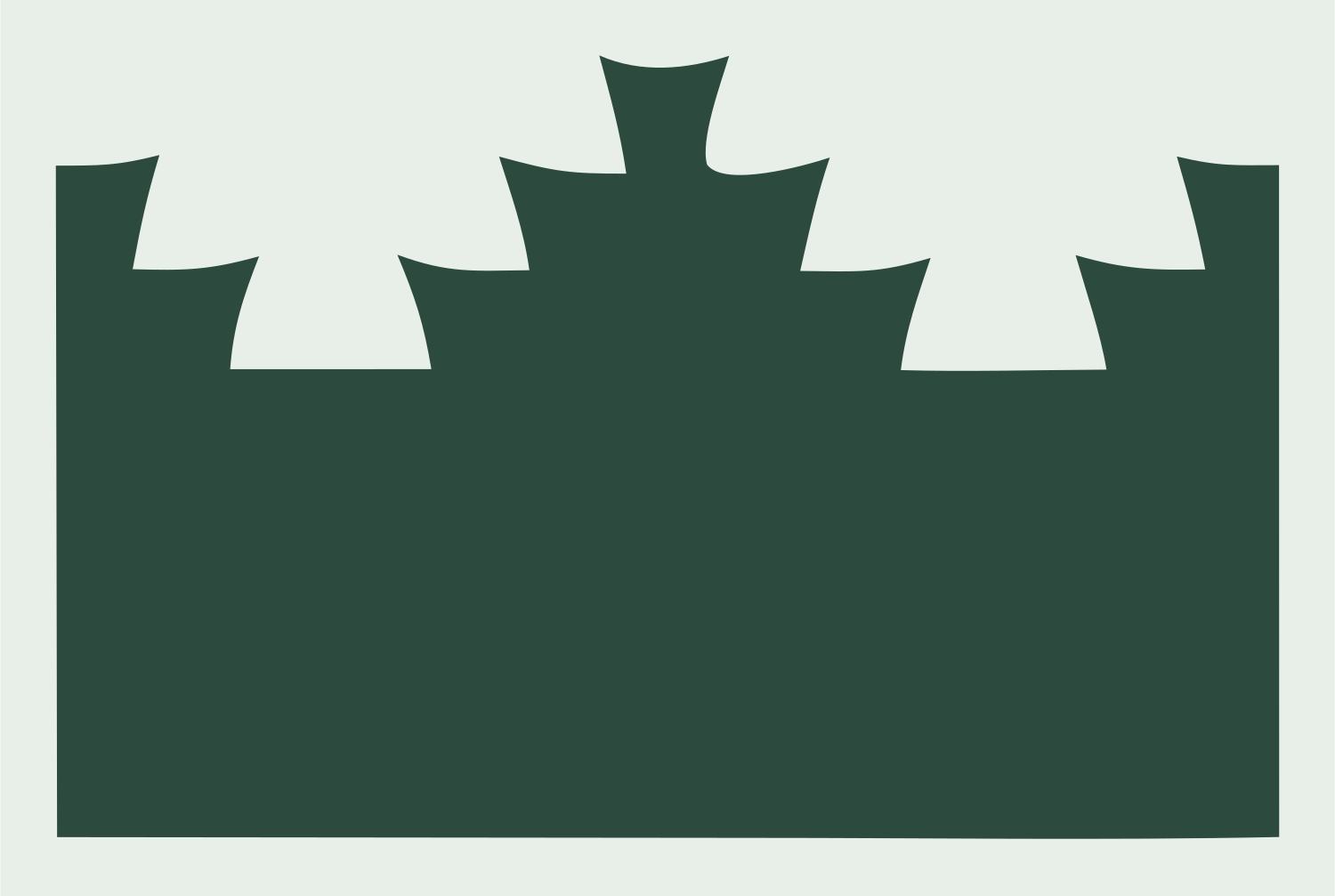 Chunky Battlement Crown Logo #e8efe9/#2d4a3e