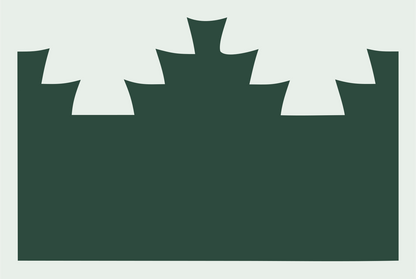 Chunky Battlement Crown Logo #e8efe9/#2d4a3e