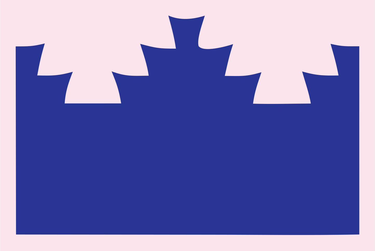 Chunky Battlement Crown Logo #fce4ec/#283593