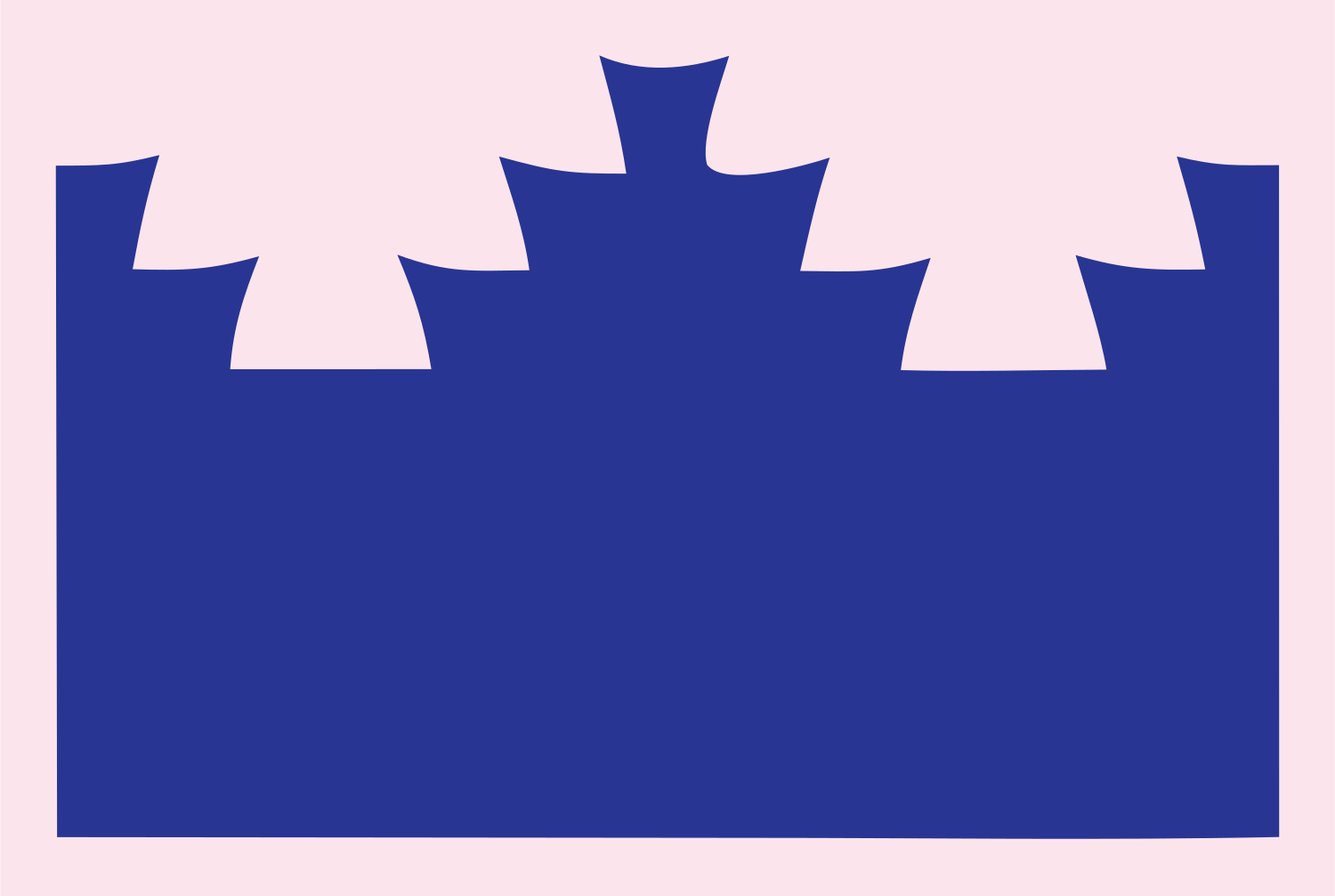 Chunky Battlement Crown Logo #fce4ec/#283593