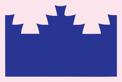 Chunky Battlement Crown Logo #fce4ec/#283593