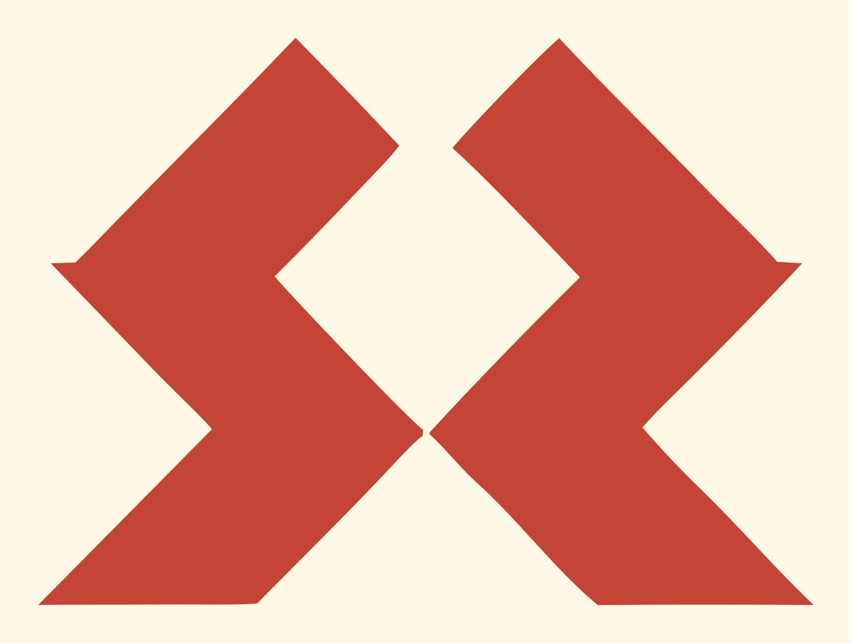 Double Arrow Crown Mark #fff8e7/#c44536