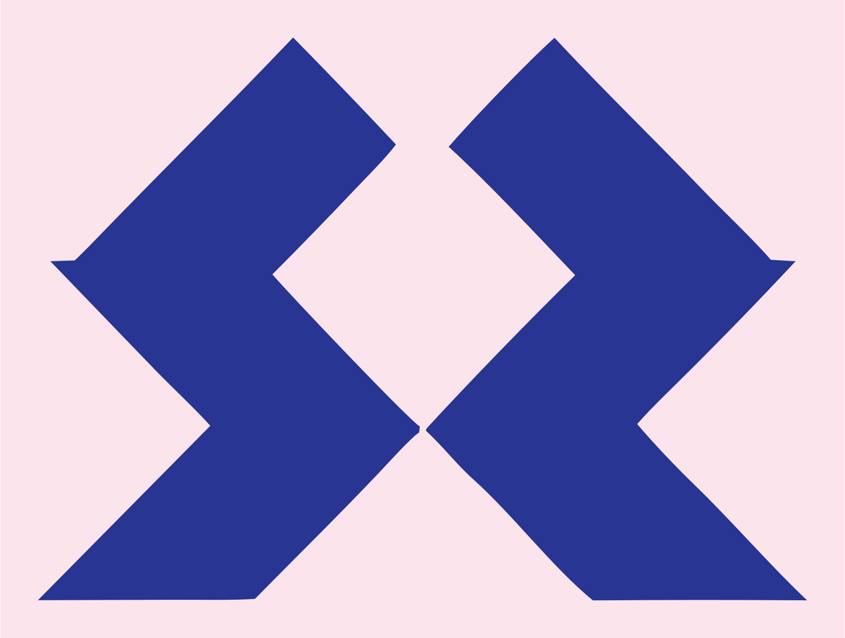 Double Arrow Crown Mark #fce4ec/#283593