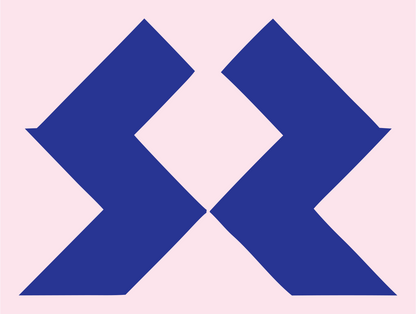 Double Arrow Crown Mark #fce4ec/#283593