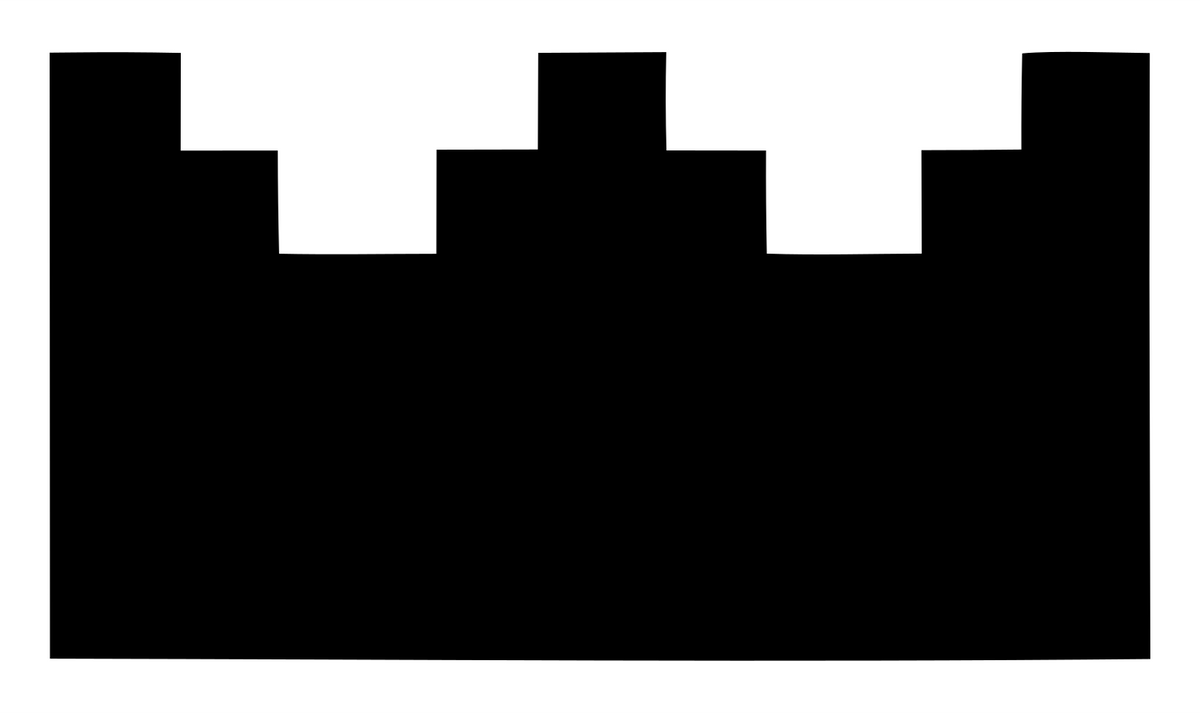 Chunky Battlement Crown Icon #ffffff/#000000