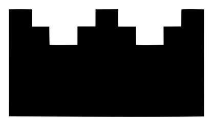 Chunky Battlement Crown Icon #ffffff/#000000