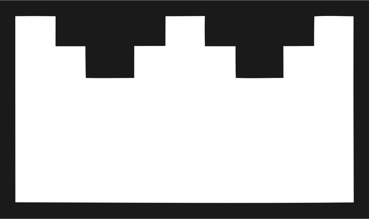 Chunky Battlement Crown Icon #1a1a1a/#ffffff