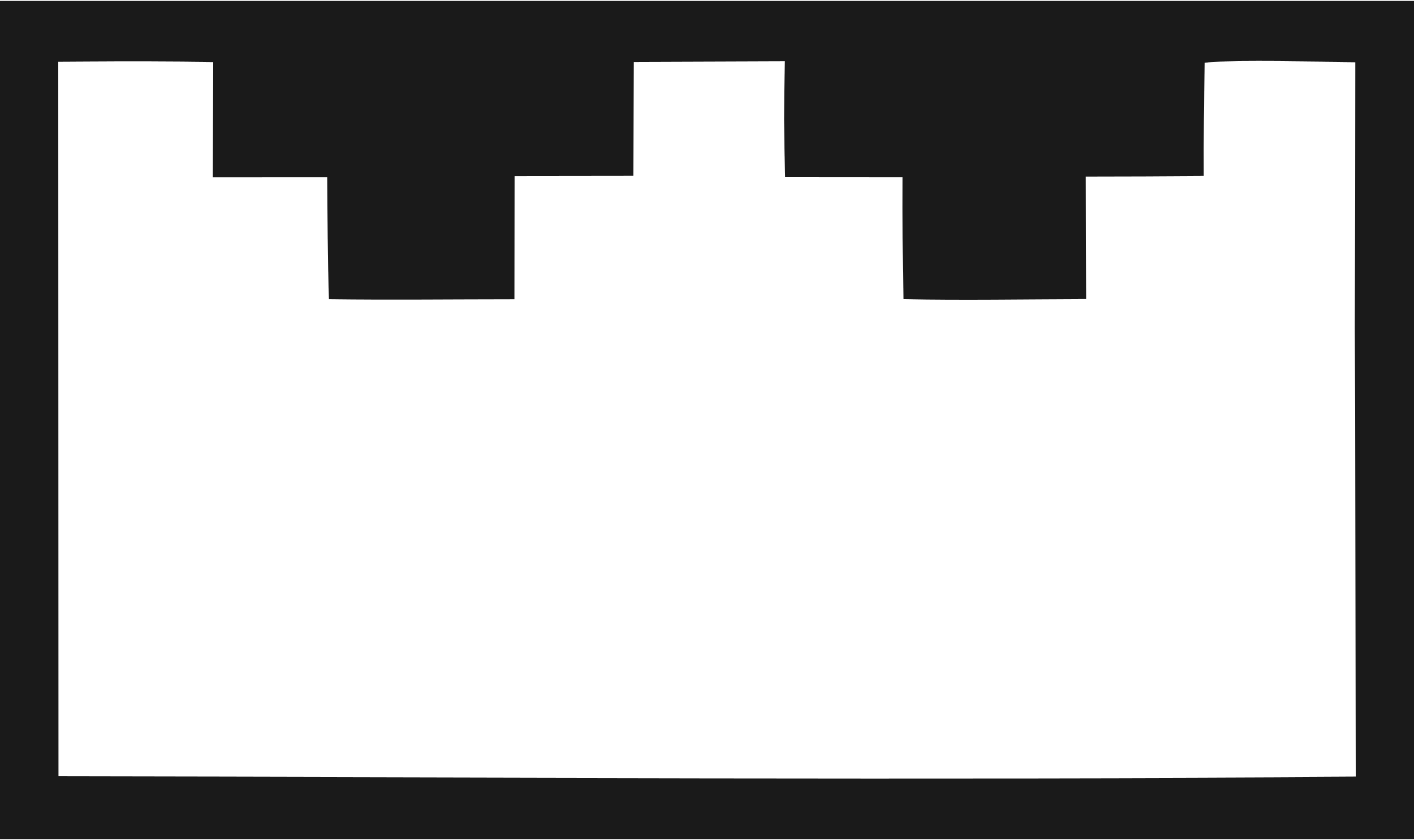 Chunky Battlement Crown Icon #1a1a1a/#ffffff