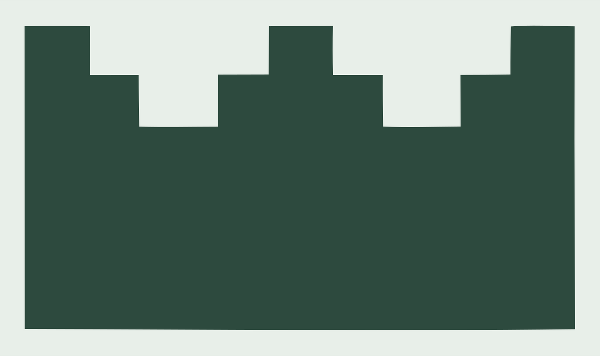 Chunky Battlement Crown Icon #e8efe9/#2d4a3e
