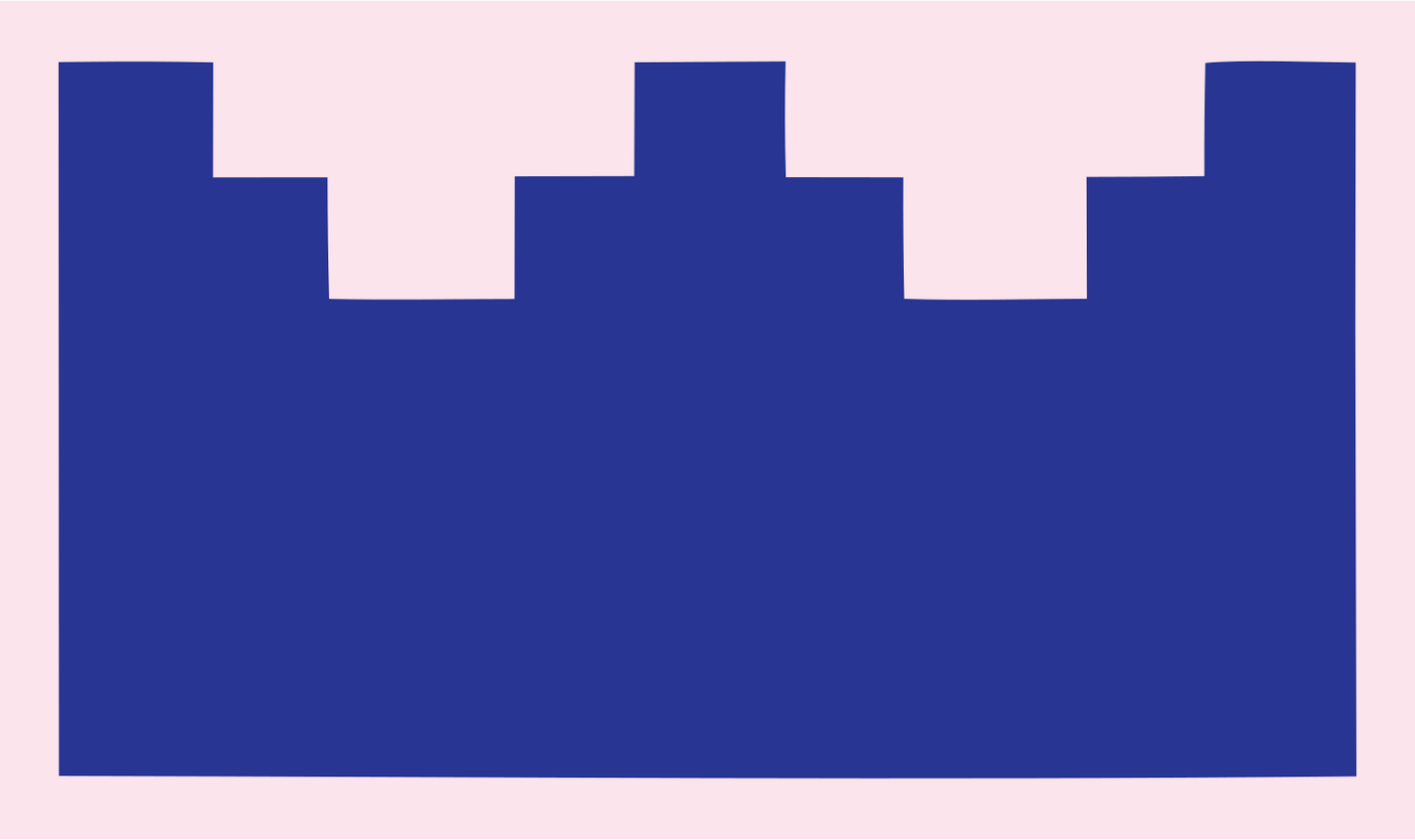 Chunky Battlement Crown Icon #fce4ec/#283593