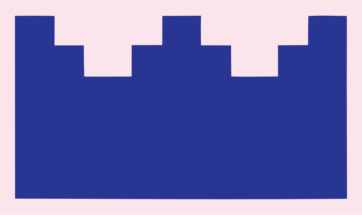 Chunky Battlement Crown Icon #fce4ec/#283593