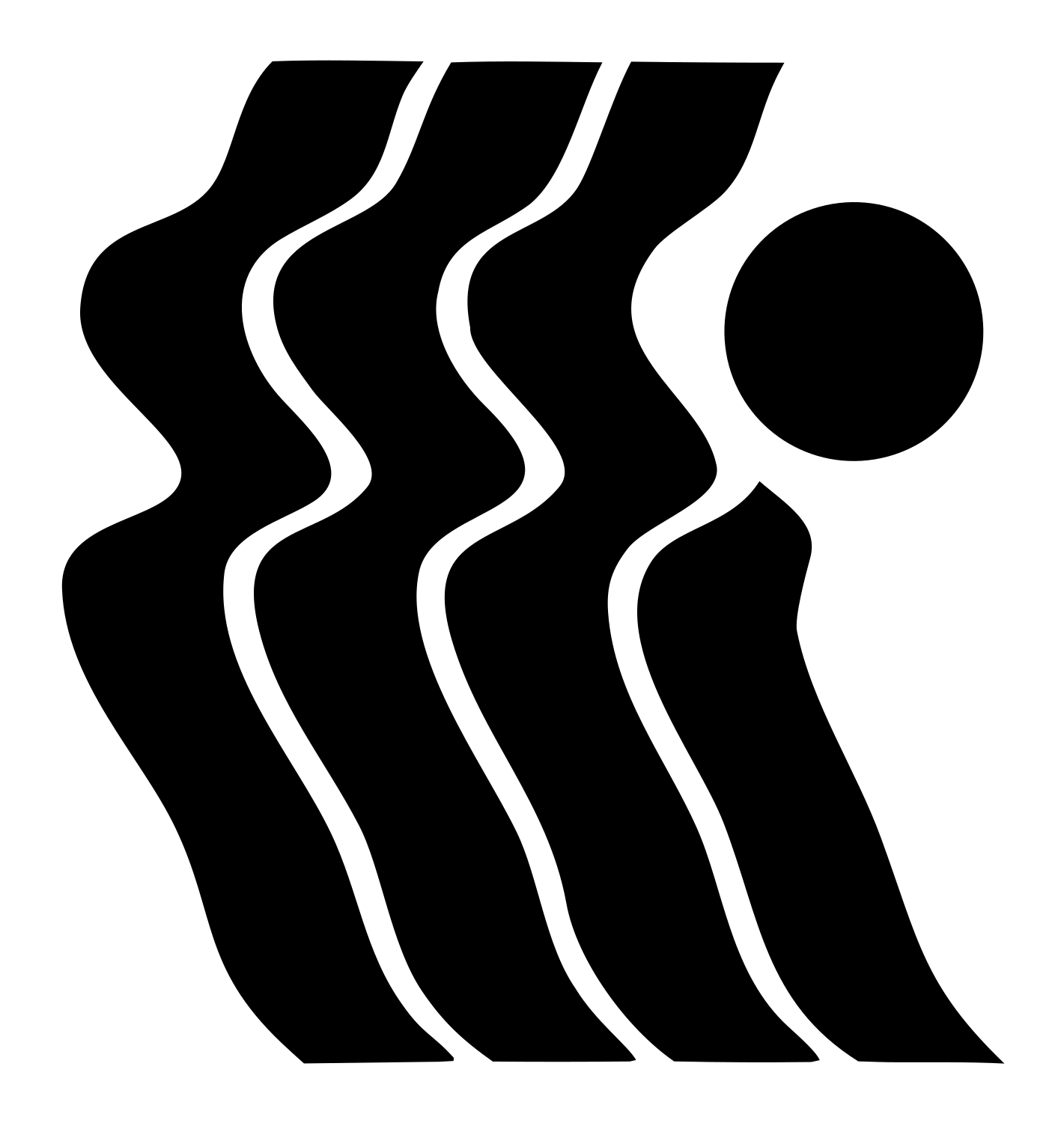 Bold Wavy Crown Figure Mark #ffffff/#000000