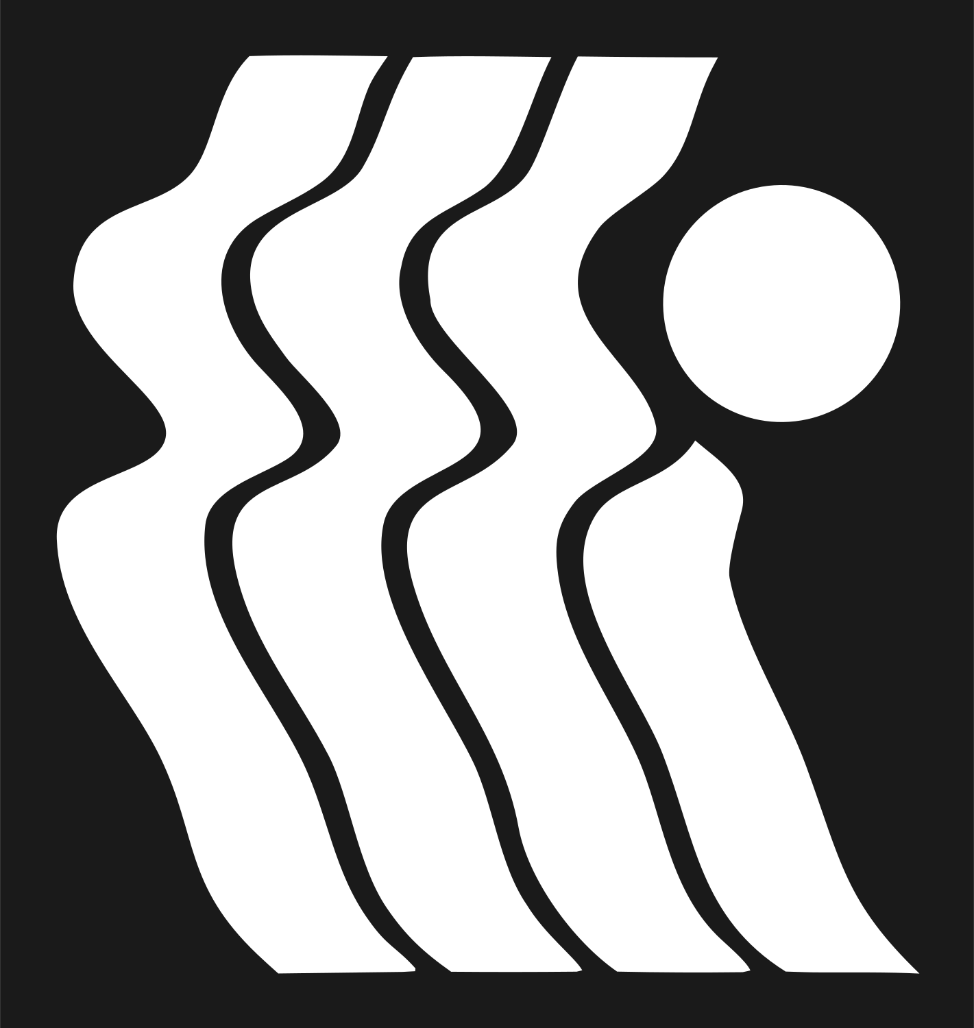 Bold Wavy Crown Figure Mark #1a1a1a/#ffffff