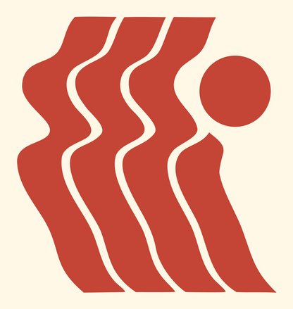 Bold Wavy Crown Figure Mark #fff8e7/#c44536