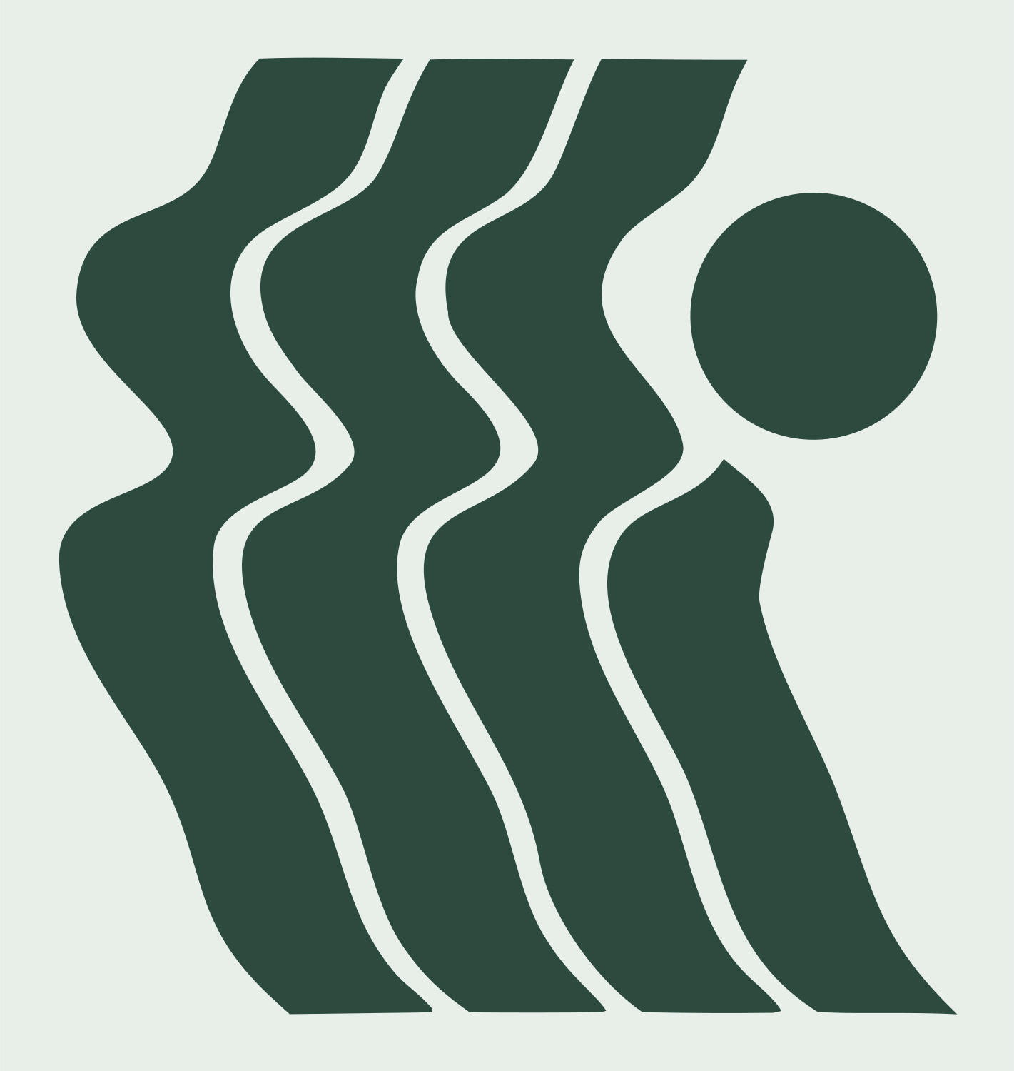 Bold Wavy Crown Figure Mark #e8efe9/#2d4a3e