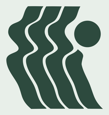 Bold Wavy Crown Figure Mark #e8efe9/#2d4a3e