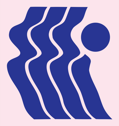 Bold Wavy Crown Figure Mark #fce4ec/#283593