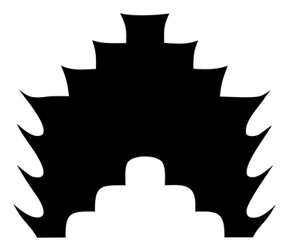 Spiked Crown Silhouette Badge #ffffff/#000000