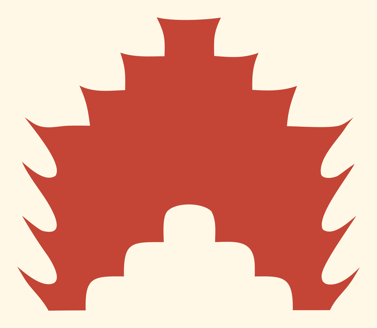 Spiked Crown Silhouette Badge #fff8e7/#c44536