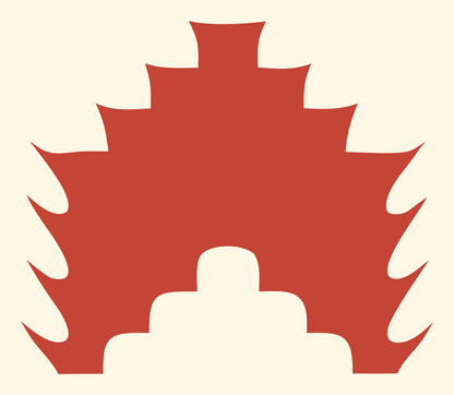 Spiked Crown Silhouette Badge #fff8e7/#c44536