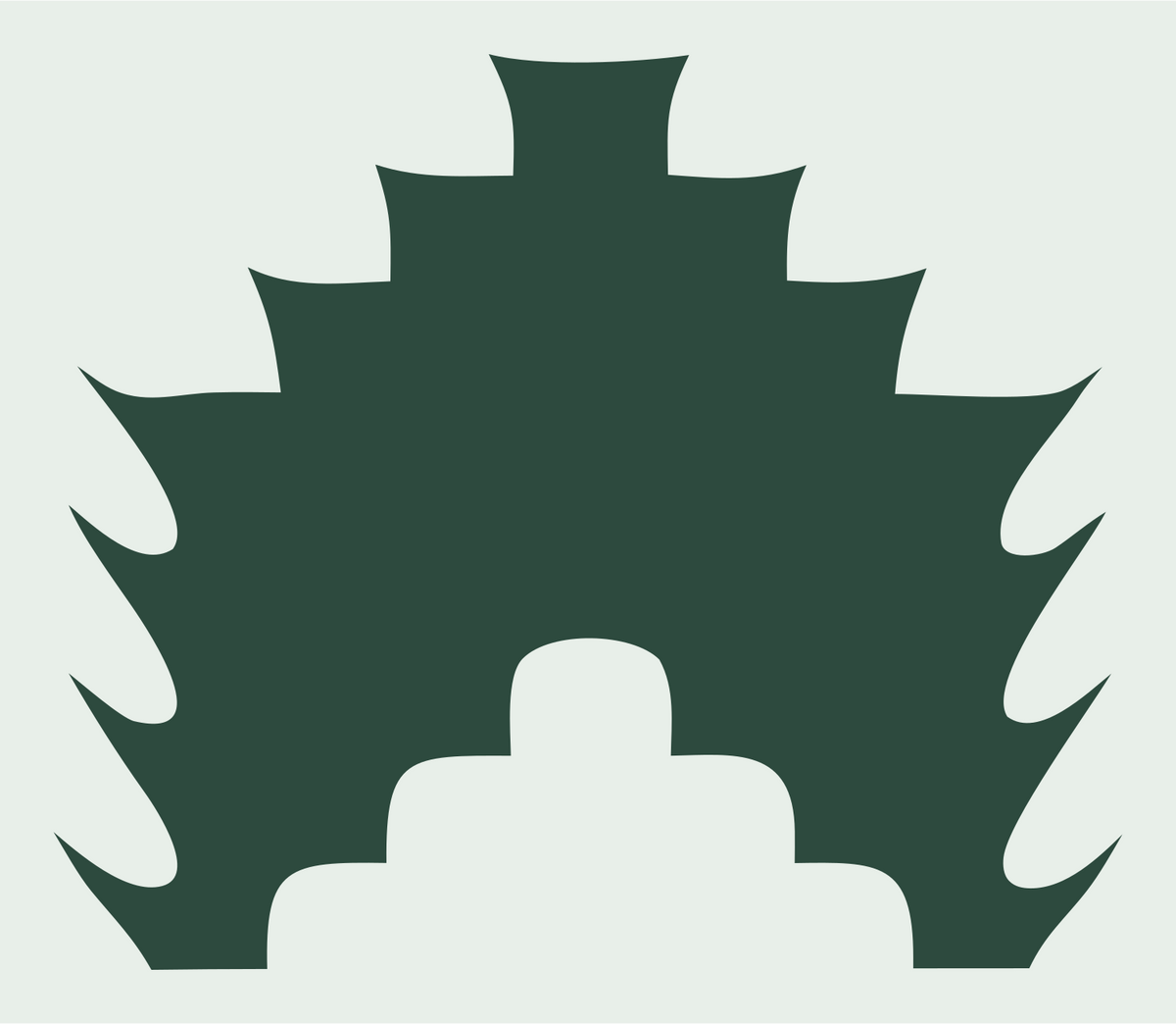 Spiked Crown Silhouette Badge #e8efe9/#2d4a3e