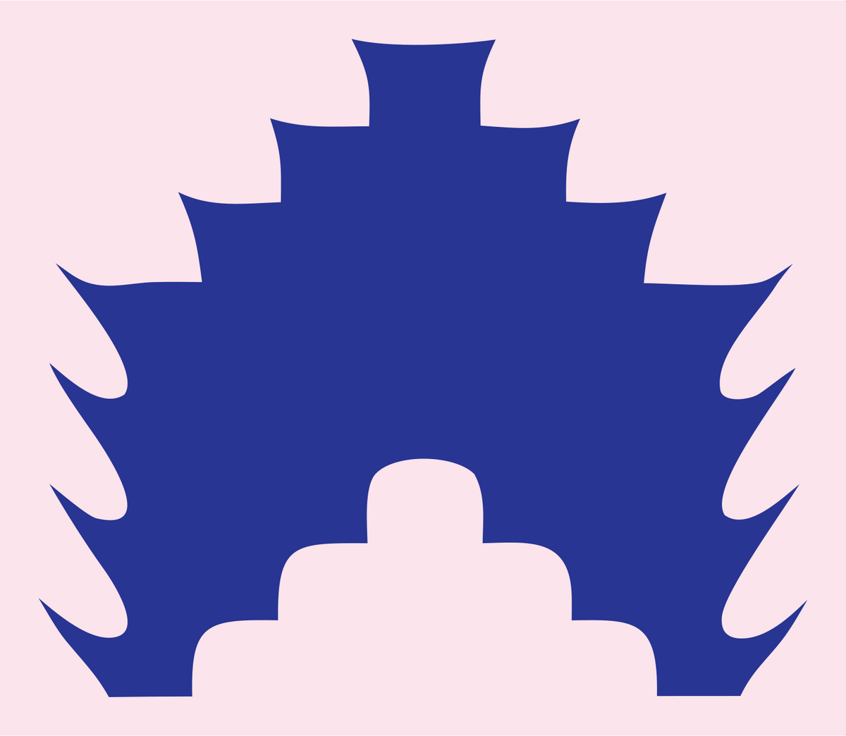 Spiked Crown Silhouette Badge #fce4ec/#283593