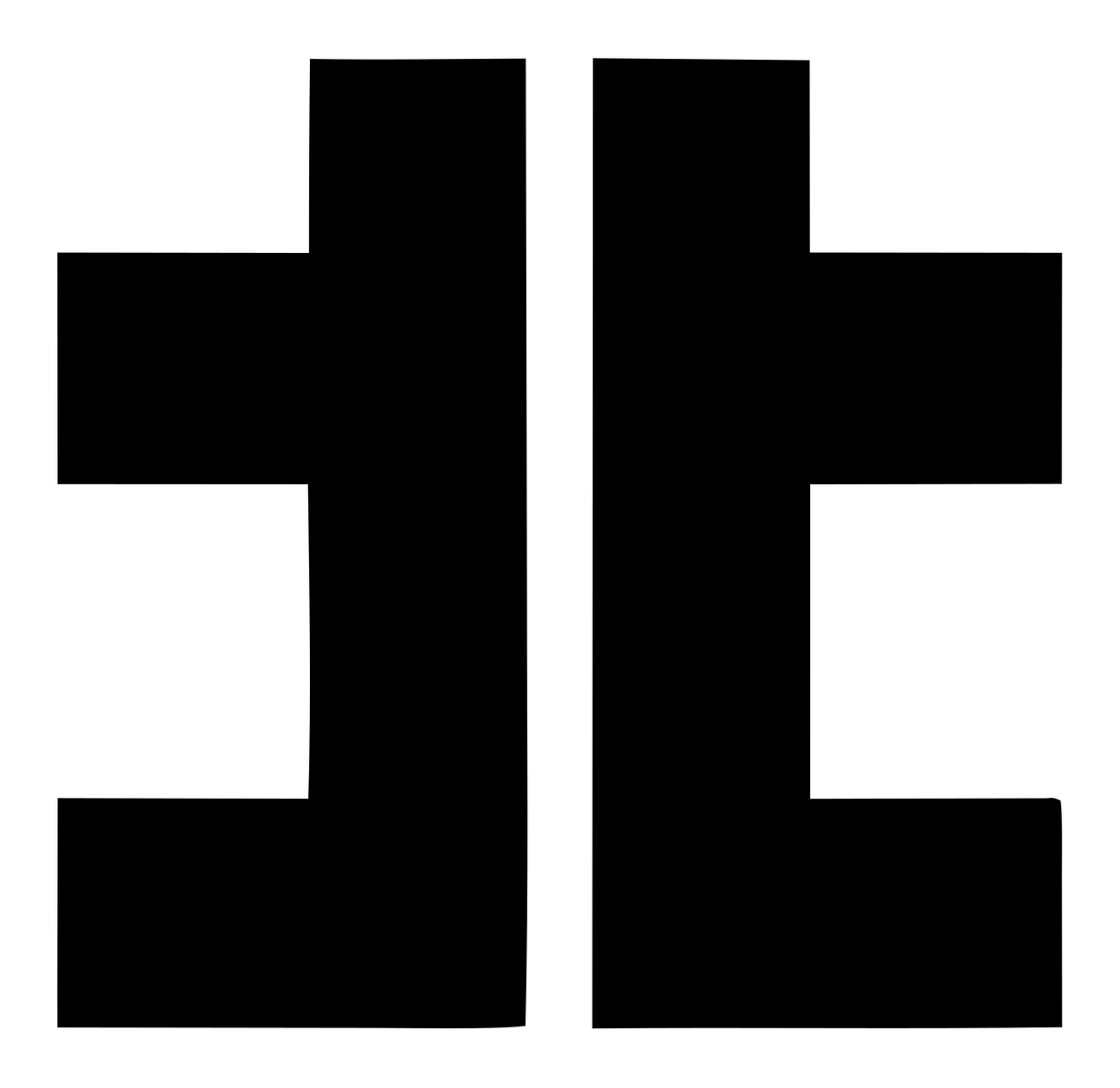 Bold Double Column Crown Mark #ffffff/#000000