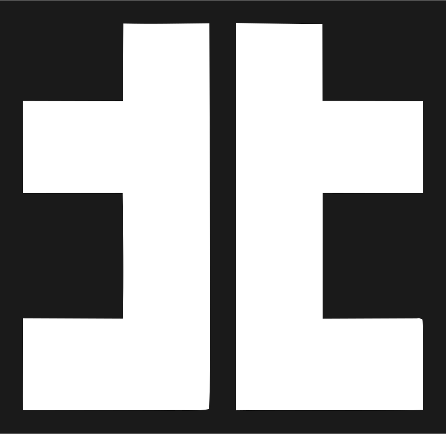 Bold Double Column Crown Mark #1a1a1a/#ffffff