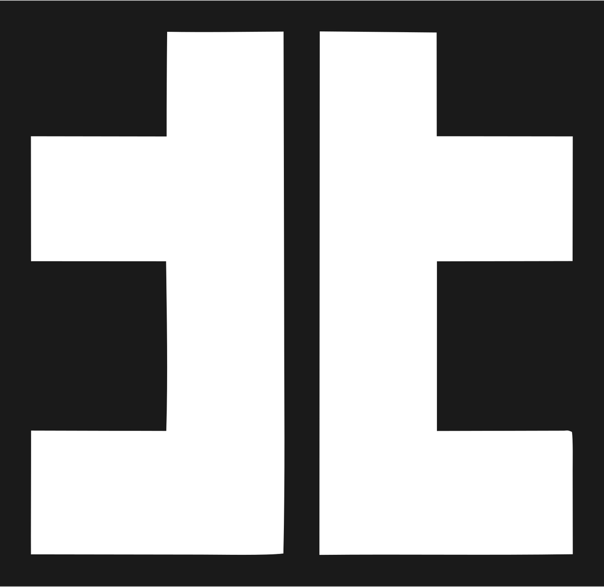 Bold Double Column Crown Mark #1a1a1a/#ffffff
