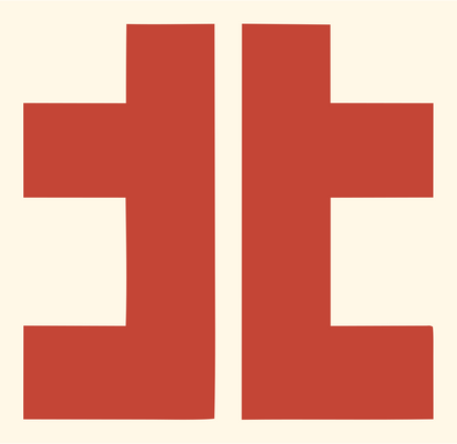 Bold Double Column Crown Mark #fff8e7/#c44536