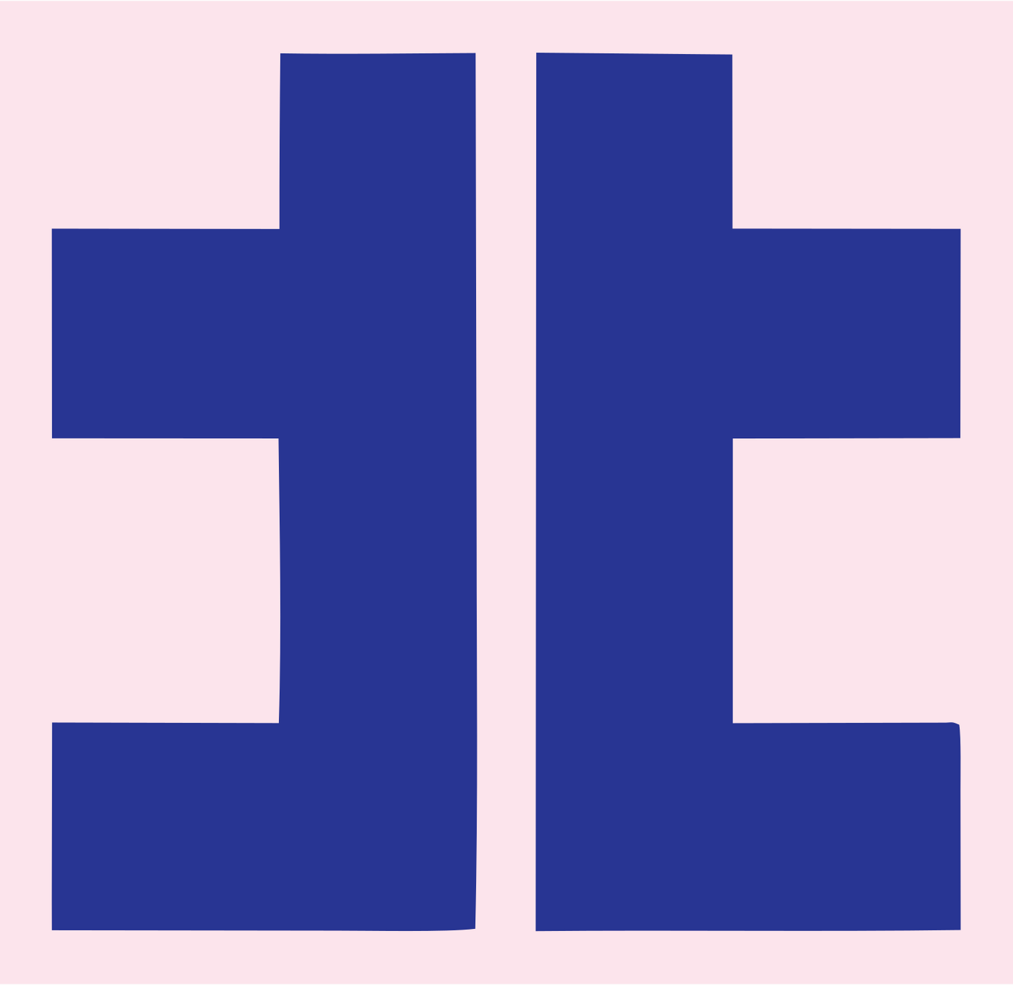 Bold Double Column Crown Mark #fce4ec/#283593
