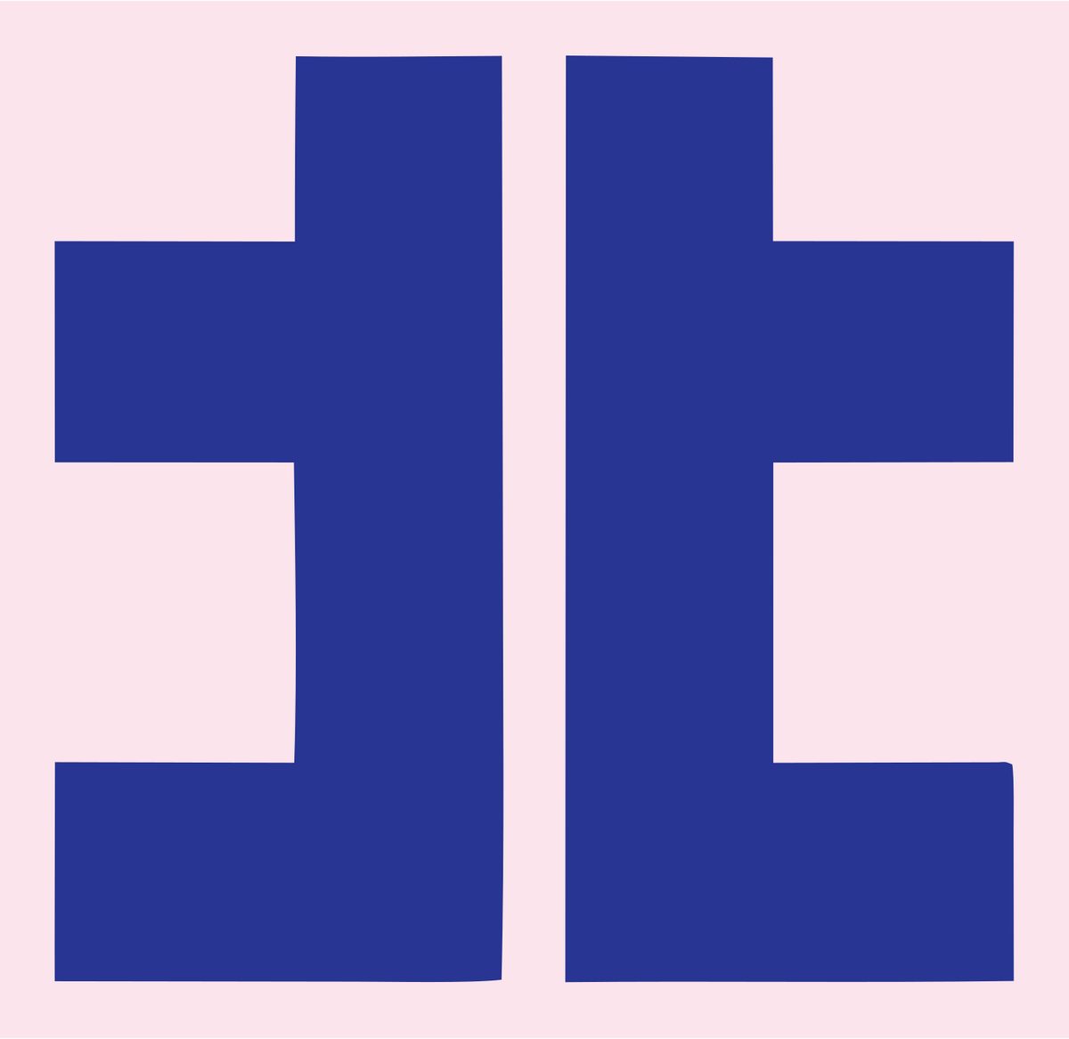 Bold Double Column Crown Mark #fce4ec/#283593
