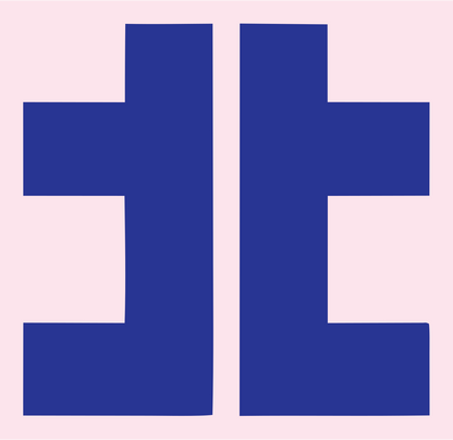 Bold Double Column Crown Mark #fce4ec/#283593
