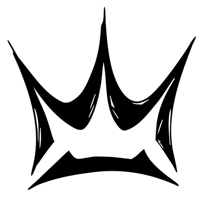 Hand-Drawn Crown Ink Crest #ffffff/#000000
