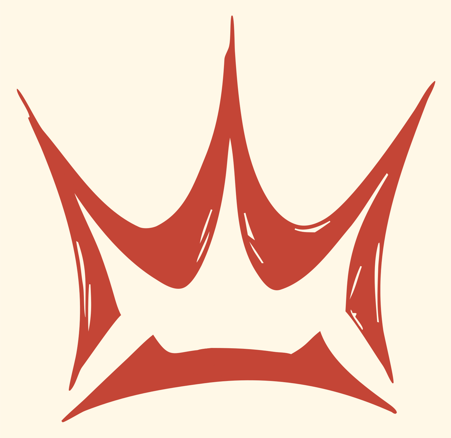 Hand-Drawn Crown Ink Crest #fff8e7/#c44536