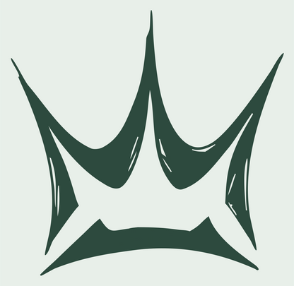 Hand-Drawn Crown Ink Crest #e8efe9/#2d4a3e