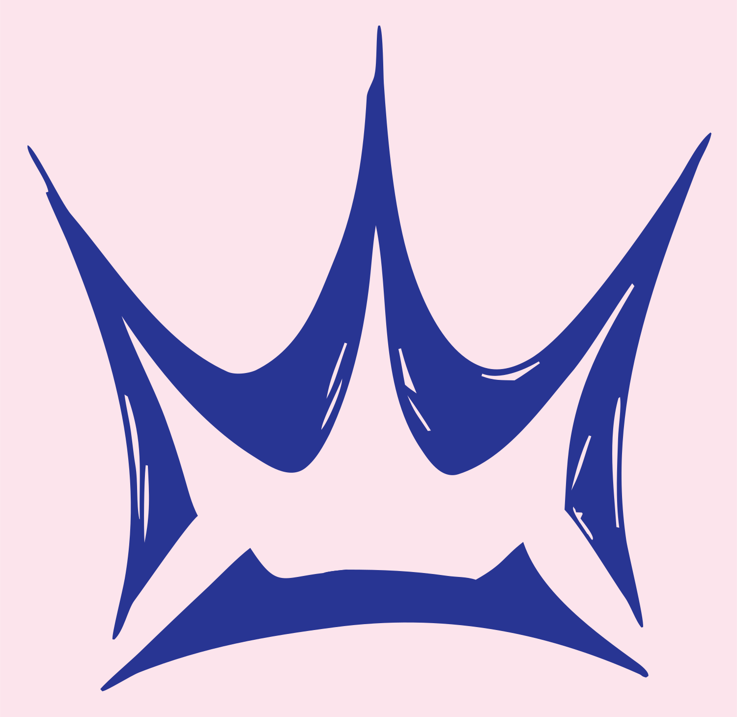 Hand-Drawn Crown Ink Crest #fce4ec/#283593