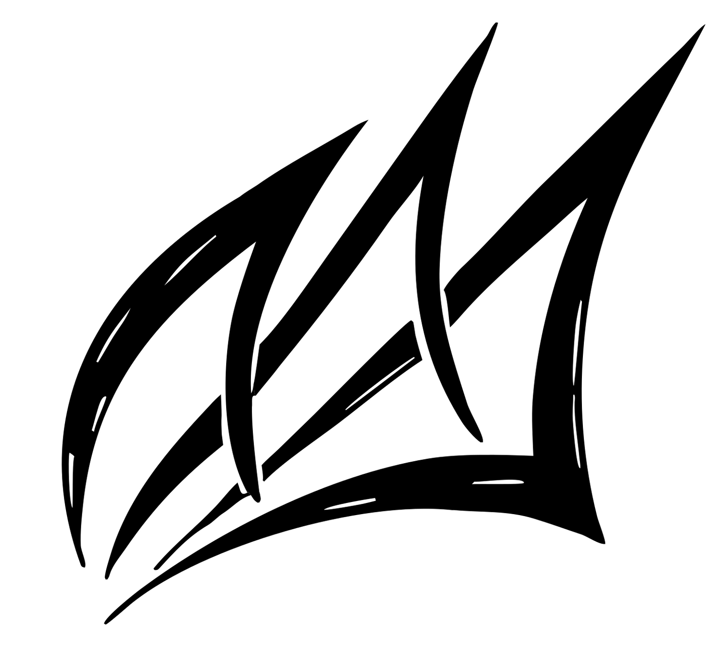 Hand-Drawn Claw Crown Mark #ffffff/#000000