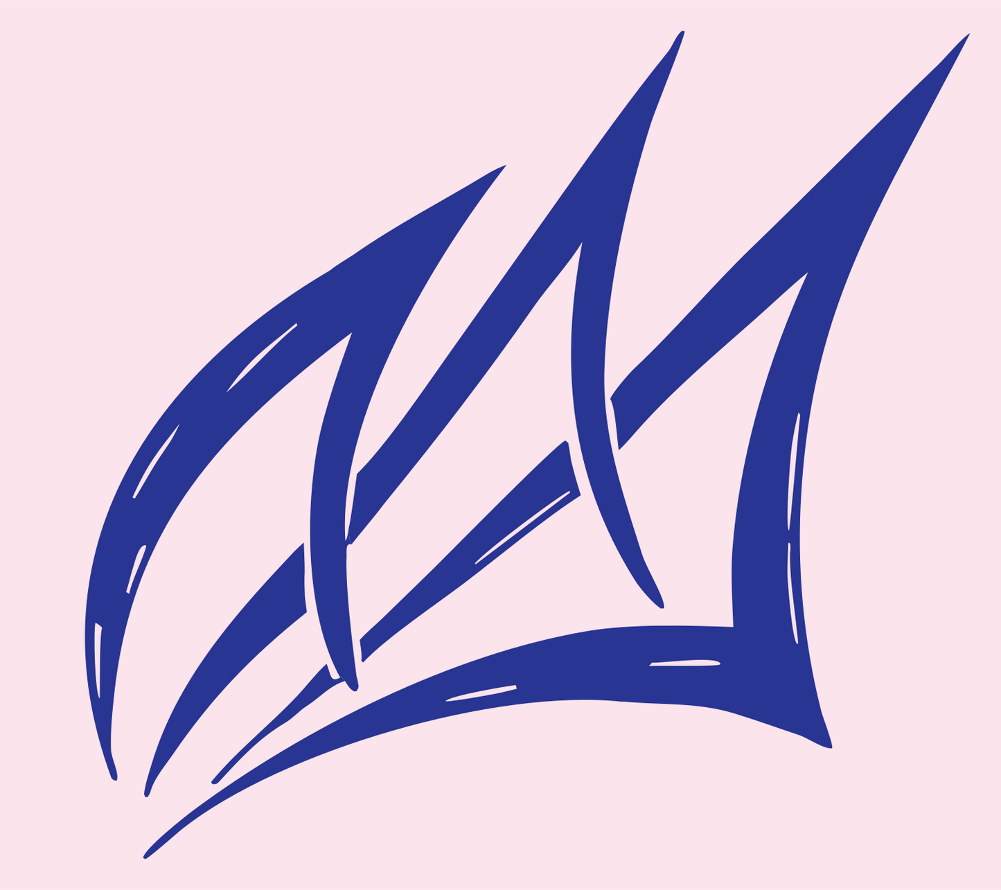 Hand-Drawn Claw Crown Mark #fce4ec/#283593