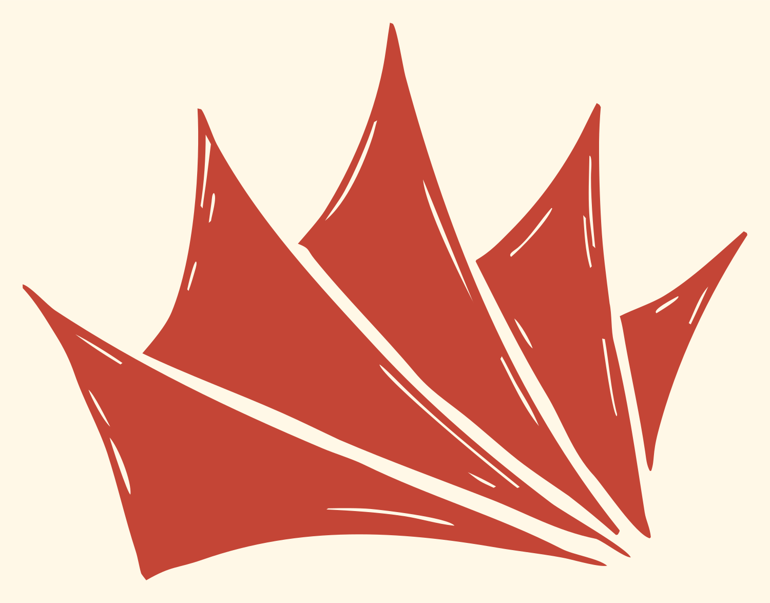 Hand-Drawn Crown Sketch Mark #fff8e7/#c44536