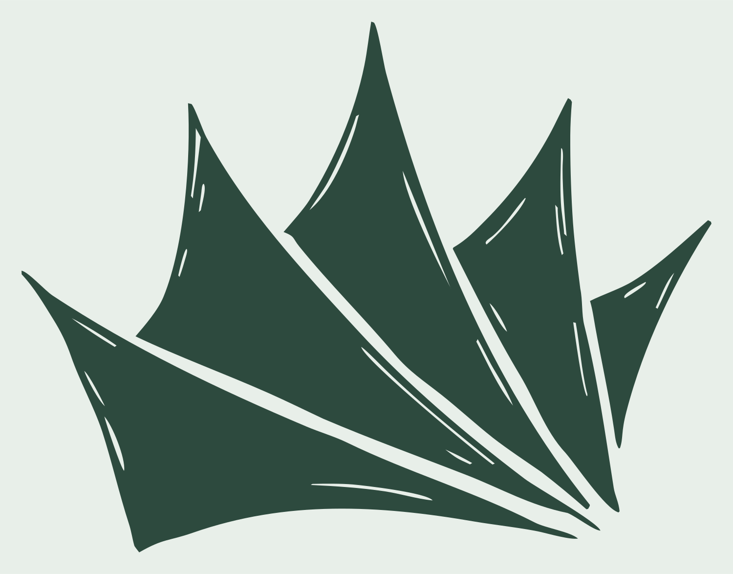 Hand-Drawn Crown Sketch Mark #e8efe9/#2d4a3e