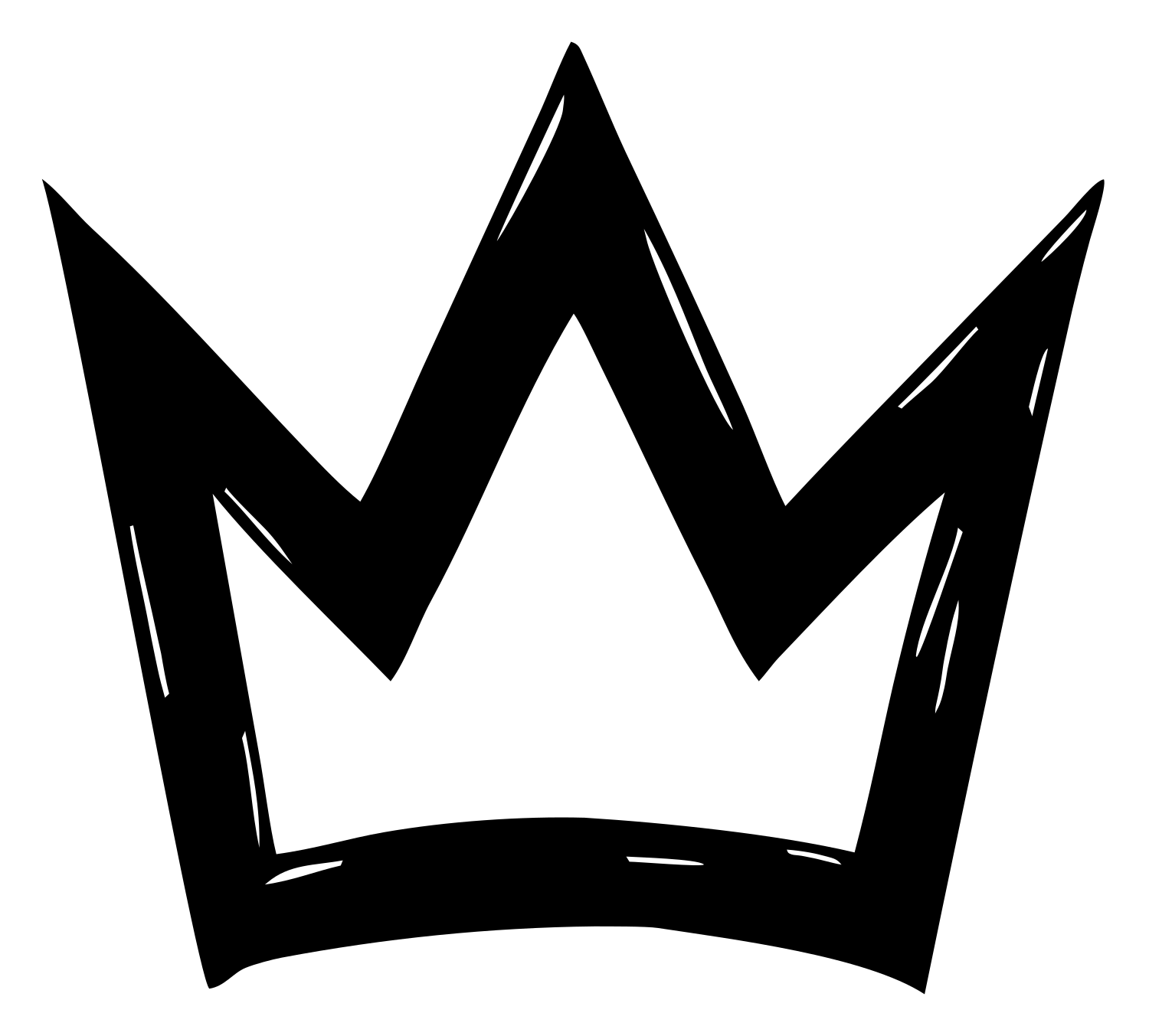 Hand-Drawn Crown Sketch Logo #ffffff/#000000