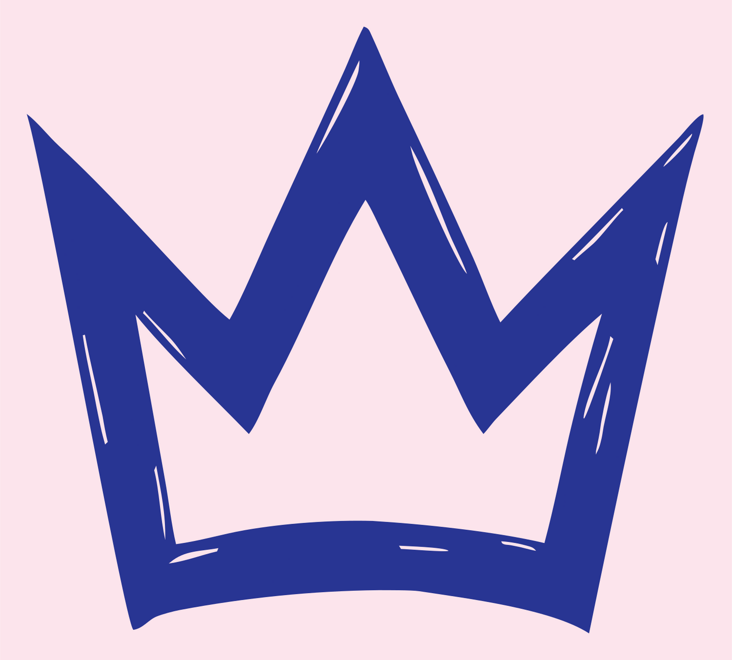 Hand-Drawn Crown Sketch Logo #fce4ec/#283593