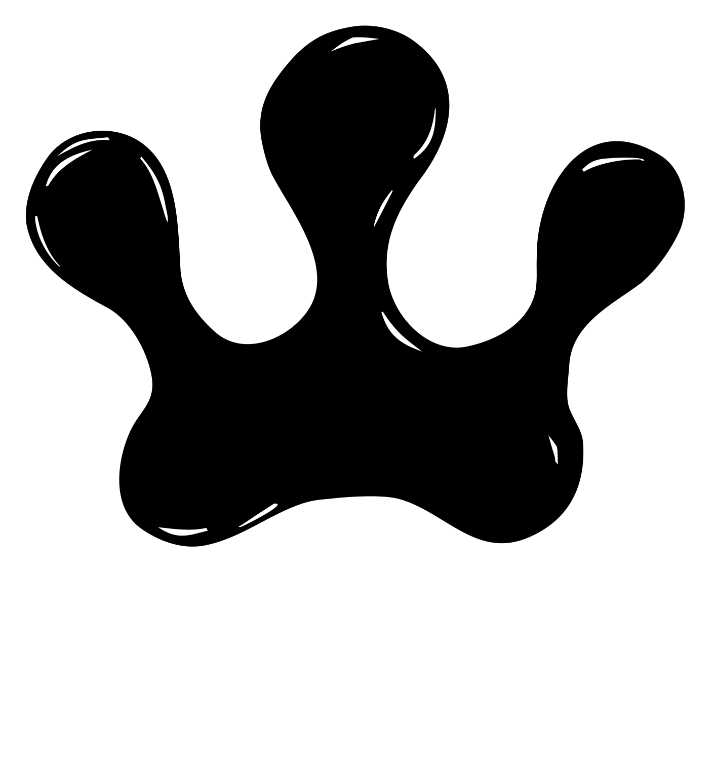 Hand-Drawn Blob Crown Logo #ffffff/#000000