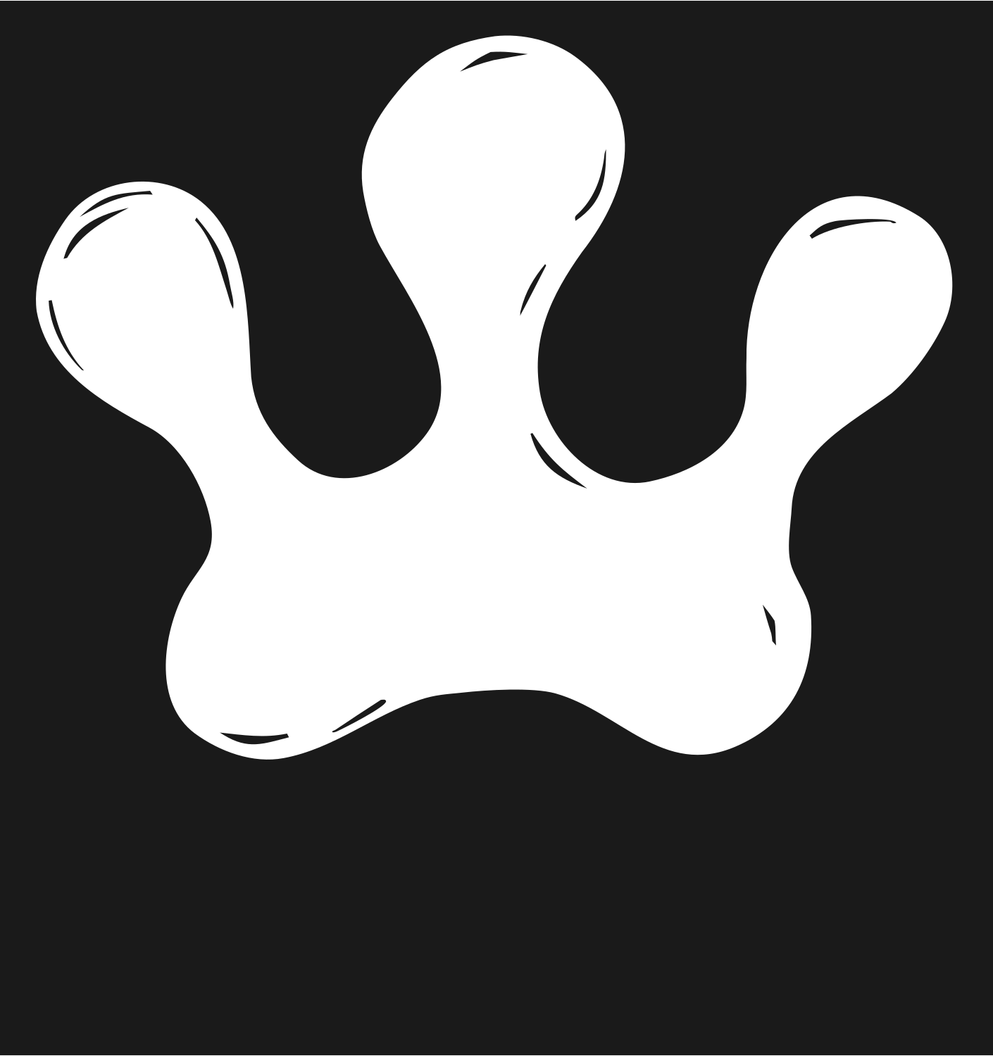 Hand-Drawn Blob Crown Logo #1a1a1a/#ffffff
